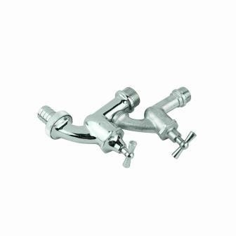BS1010 Pipeline Taps Hose Unions Chrome Plated Bib Tap T Handle met Nozzle Male Thread