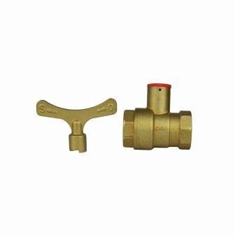 INOB300 Standaard Messing Ball Valves Boren Sleutel Handle 1/2in - 3/4in Vrouwelijke draad Lock Ball Valve