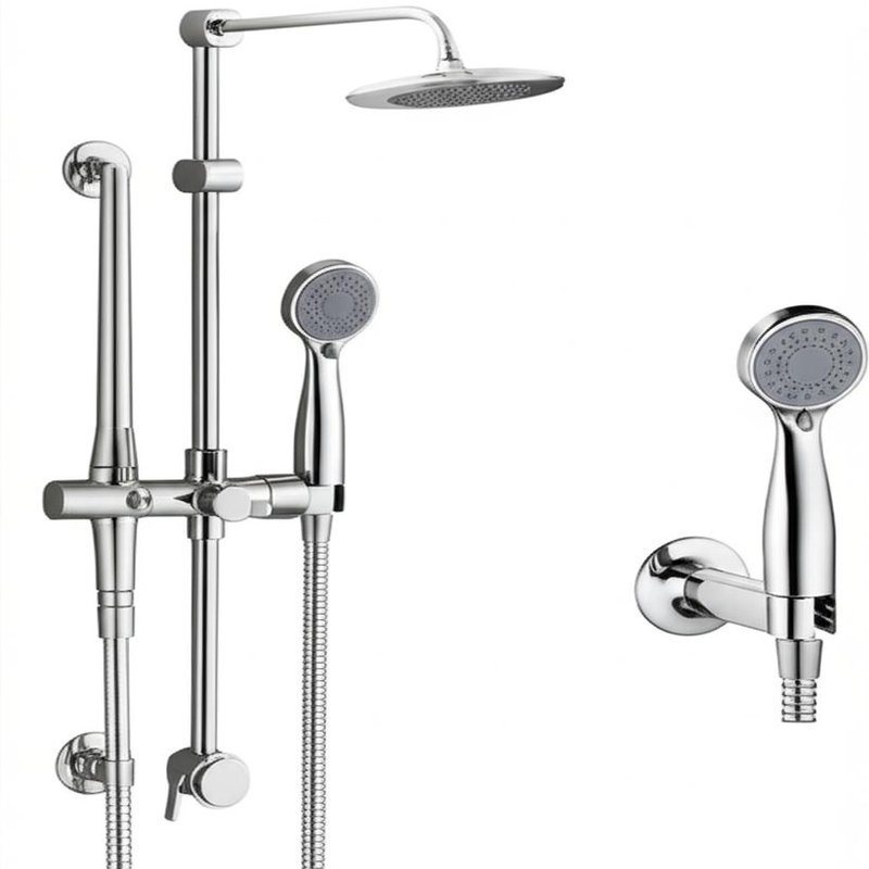 Messing Slim Profiel Douche kraan Set Magnetische Docking Handheld met makkelijk schoon te maken siliconen sproeiers