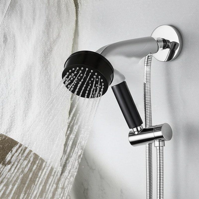 Chromen thermostaat doucheset met temperatuurgeheugen en waterbesparende pauzefunctie met Eco messing armatuur