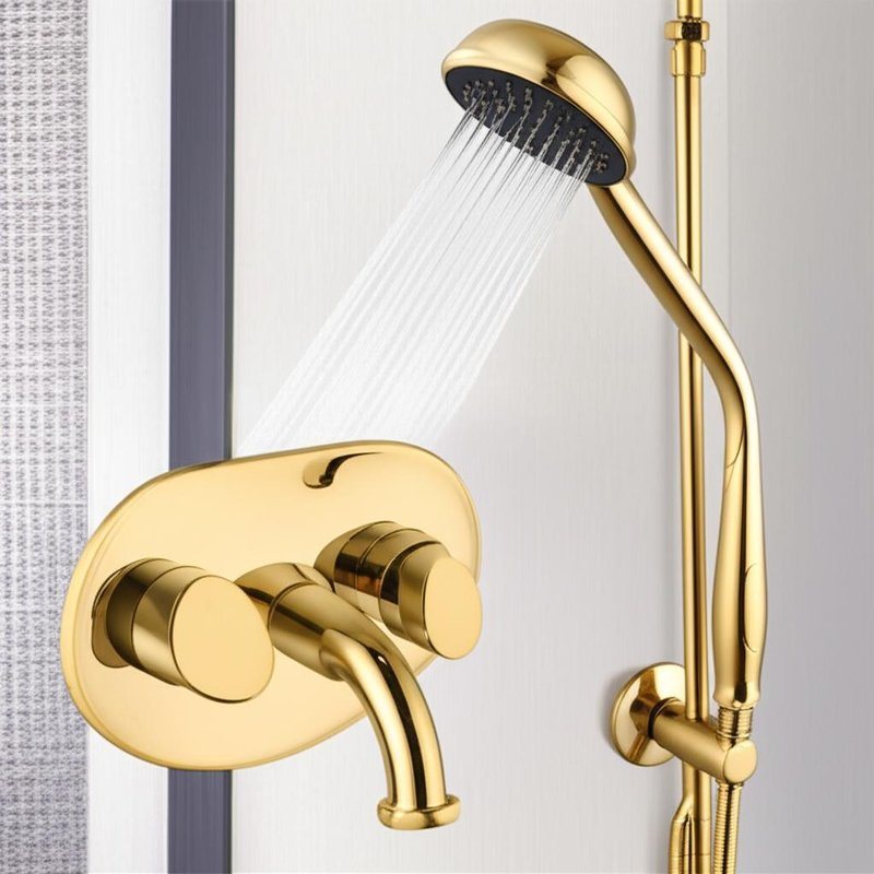 Messing verborgen douche mixer set plafond regen hoofd waterval spoel met handheld combo kit