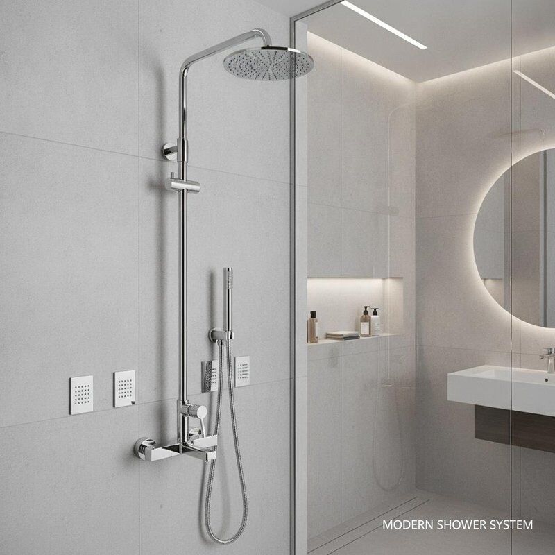 Chrome afwerking kraan met hoofd douche en SPA Waist Jet Ideaal voor moderne badkamer installaties