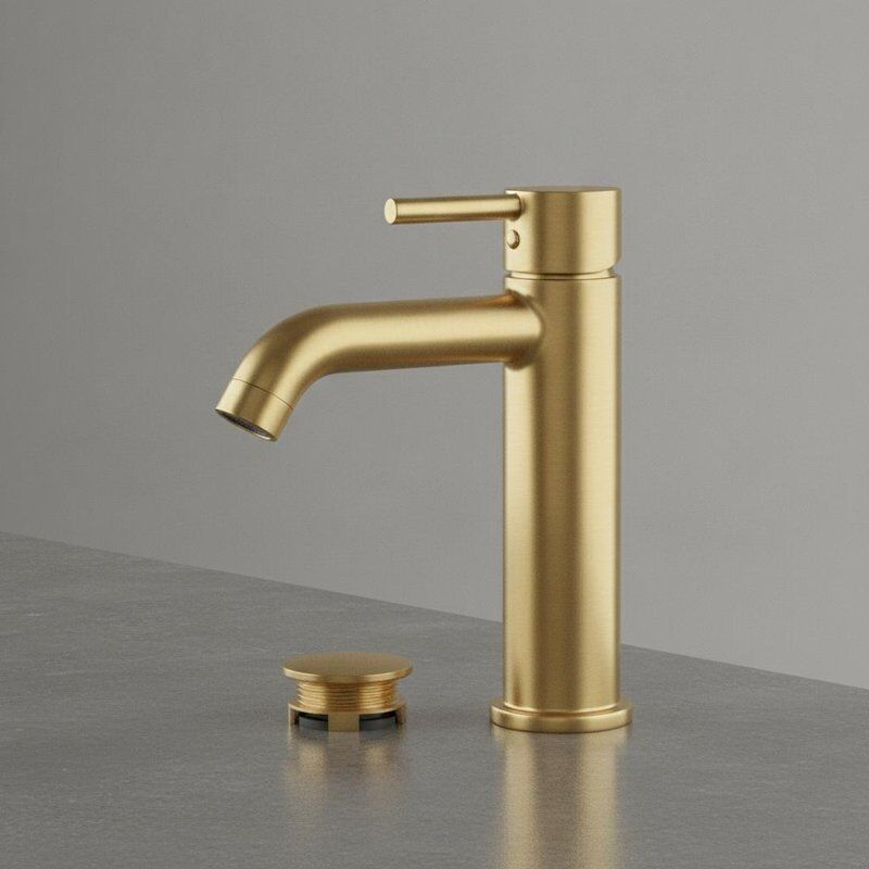 Hoge doorstroming messing wastafelkraan geborsteld messing afwerking grote cartridge met pop-up waste set commerciële kwaliteit